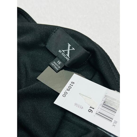 X BY XSCAPE 16 2x plus black beaded knee length capelet dress NWT B32 - Picture 6 of 10